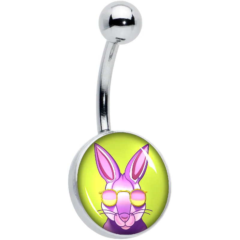 Trendy Belly Rings for Statement Looks -Cool Shades Bunny Belly Ring