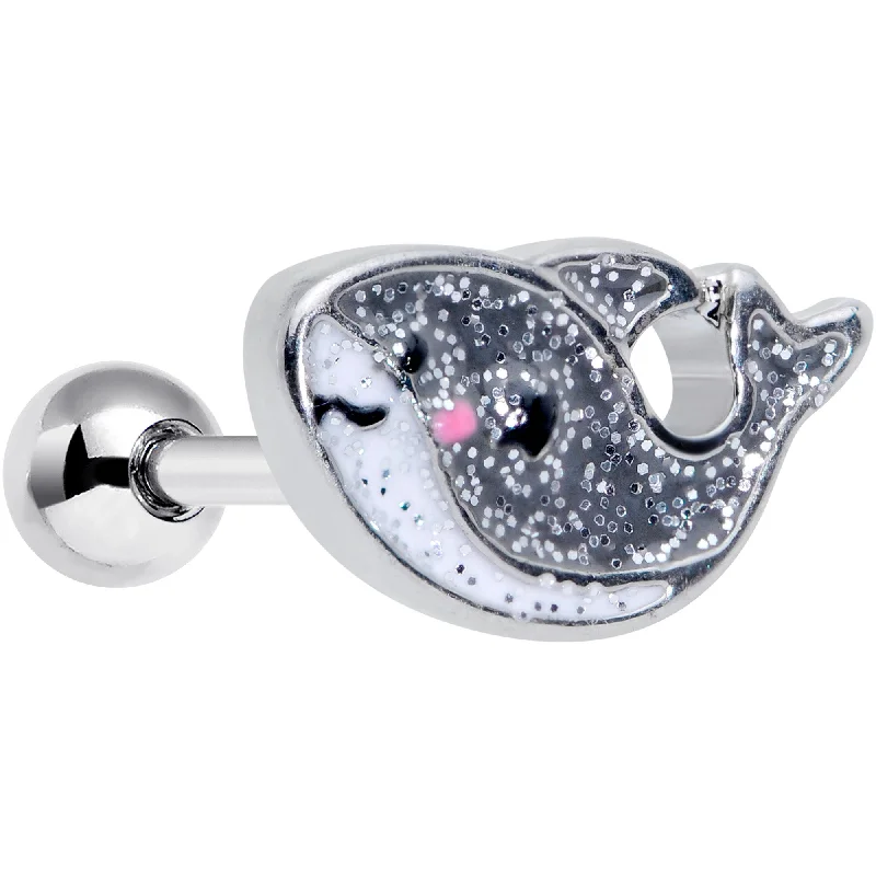 Women's Earrings – Elegant Designs for Every Personality--16 Gauge 1/4 Sweet Smiling Whale Cartilage Tragus Earring