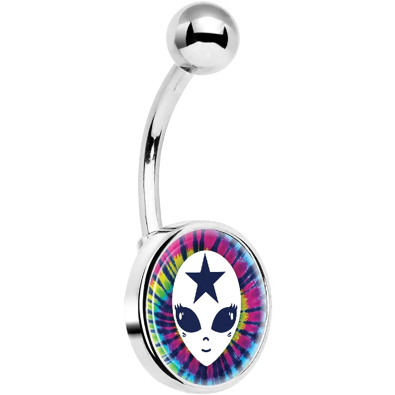Beautiful Belly Rings for Stunning Style -Star Tie Dye Alien Belly Ring
