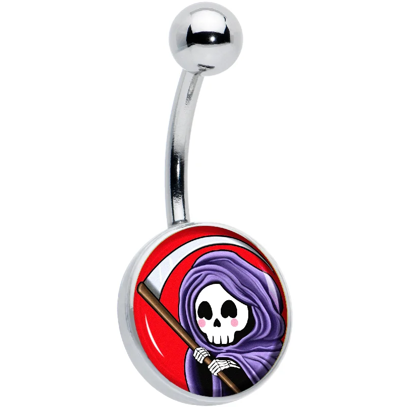 Beautiful Belly Rings with Polished Shine -Grim Reaper Belly Ring