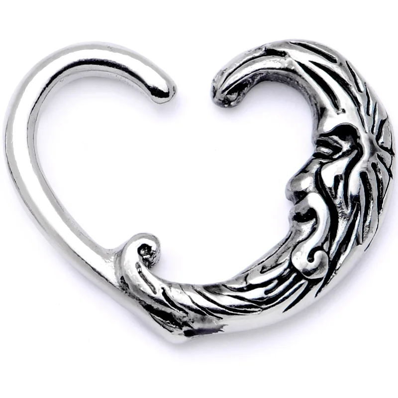 Women's Earrings – Elegant Designs for Every Personality--16 Gauge 3/8 Man in the Moon Left Heart Closure Ring