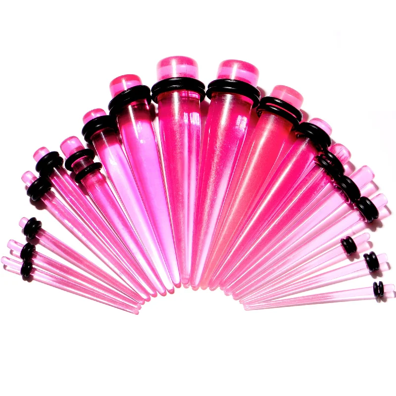 Women's Earrings – Elegant Designs for Every Personality--9 Piece Pink Acrylic Ear Stretching Kit Set of 2 Women's Earrings – Elegant Designs for Every Personality--9 Piece Pink Acrylic Ear Stretching Kit Set of 2