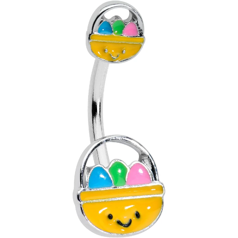 Designer Belly Rings for Fashion-Forward Women -Celebration Easter Basket Double Mount Belly Ring