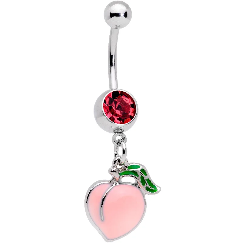 Cute Belly Rings for Summer Style -Pink Gem Sweet Sweet Pink Peach Dangle Belly Ring Cute Belly Rings for Summer Style -Pink Gem Sweet Sweet Pink Peach Dangle Belly Ring