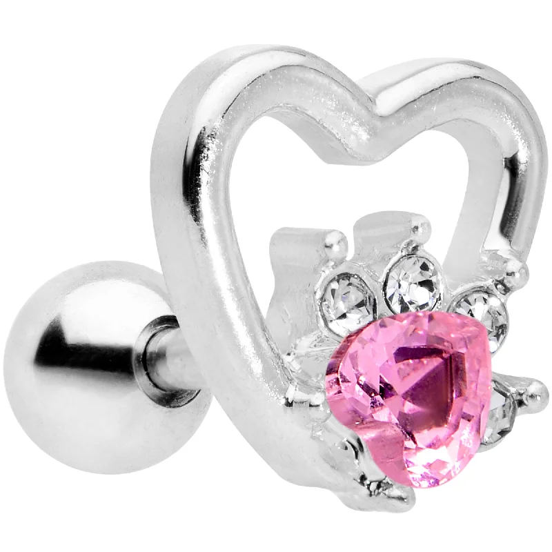 Women's Earrings – Elegant Designs for Every Personality--16 Gauge 1/4 Pink Gem Rose Flower Hollow Heart Cartilage Tragus Women's Earrings – Elegant Designs for Every Personality--16 Gauge 1/4 Pink Gem Rose Flower Hollow Heart Cartilage Tragus