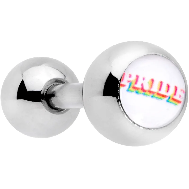 Women's Earrings – Elegant Designs for Every Personality--16 Gauge 1/4 Rainbow Text Gay Pride Cartilage Tragus Earring
