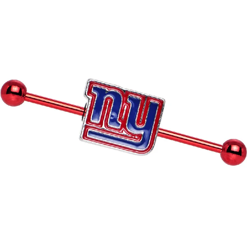 Women's Earrings – Elegant Designs for Every Personality--Officially Licensed NFL Red New York Giants Industrial Barbell 38mm