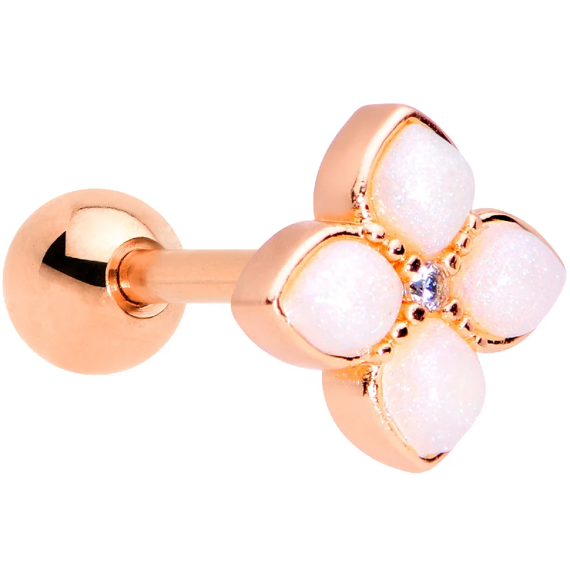 Women's Earrings – Elegant Designs for Every Personality--16 Gauge 1/4 Clear Gem Rose Gold Tone Renaissance Cartilage Tragus