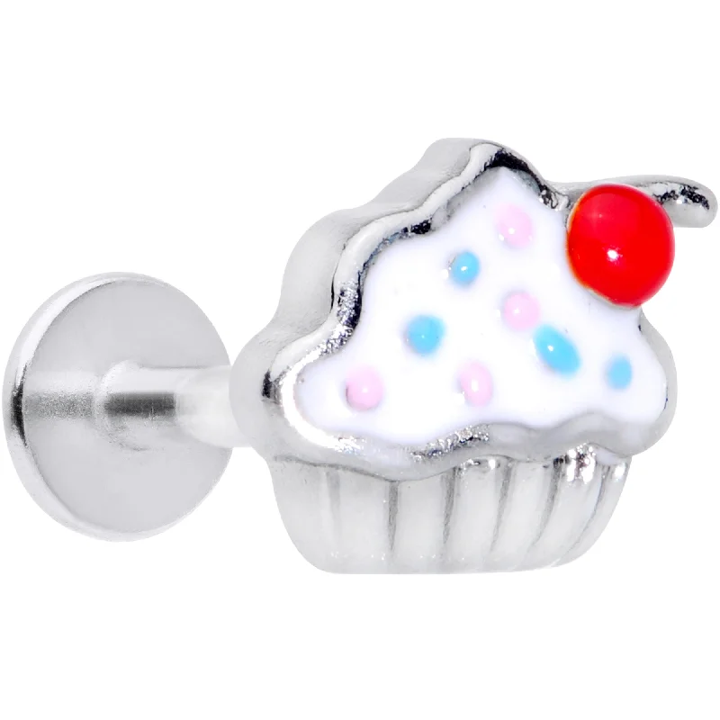 Stunning Lip Rings for Bold Fashion16 Gauge 5/16 Red White Sprinkle Cherry Cupcake Labret Monroe Tragus