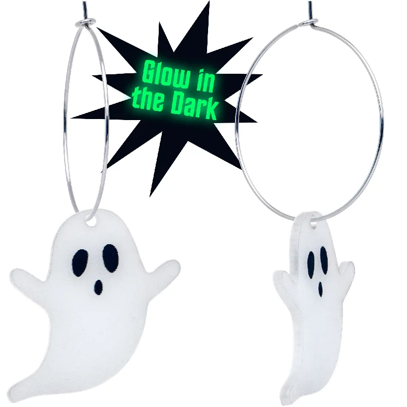Women's Earrings – Elegant Designs for Every Personality--Acrylicious Glow in the Dark Haunting Ghost Hoop Earrings