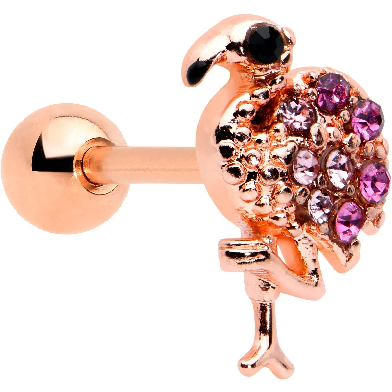 Women's Earrings – Elegant Designs for Every Personality--16 Gauge 1/4 Pink Gem Rose Gold Hue Fashion Flamingo Cartilage Tragus Women's Earrings – Elegant Designs for Every Personality--16 Gauge 1/4 Pink Gem Rose Gold Hue Fashion Flamingo Cartilage Tragus