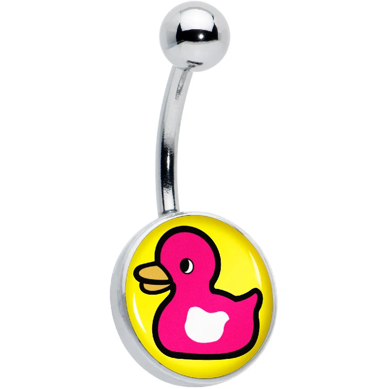 Stunning Belly Rings for Extra Style -Pink Ducky Belly Ring