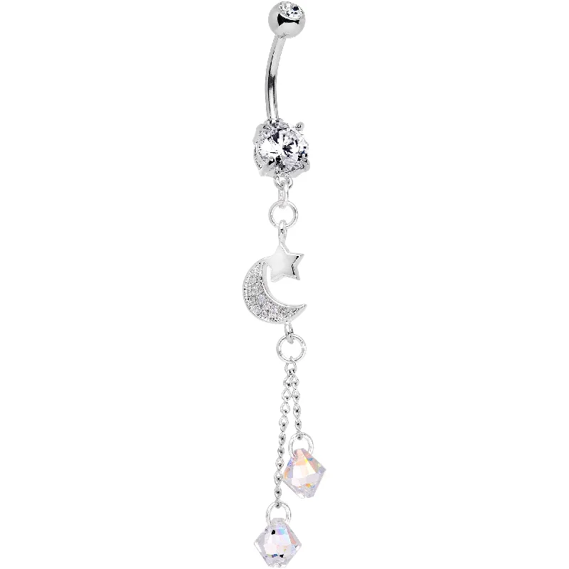 Beautiful Belly Rings for Stunning Effect -Handmade Night Life Dangle Belly Ring Created with Crystals