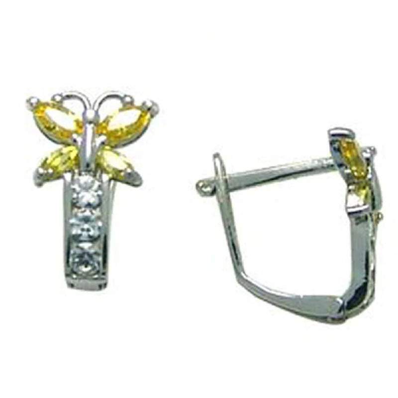 Women's Earrings – Elegant Designs for Every Personality--14kt White Gold Butterfly November Birthstone Leverback Earrings