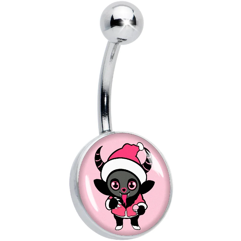 Unique Belly Rings with Sparkling Stones -Krampus Cutie Christmas Holiday Belly Ring