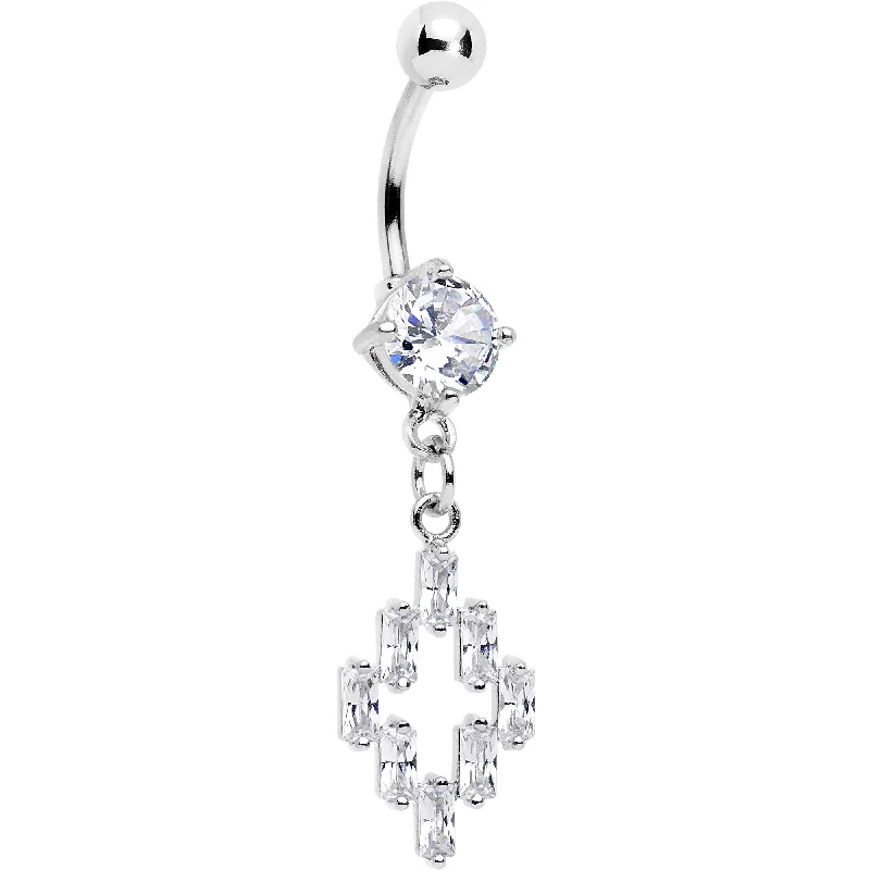Stylish Belly Rings for Exclusive Fashion -Clear Gem Decadent Cross Dangle Belly Ring Stylish Belly Rings for Exclusive Fashion -Clear Gem Decadent Cross Dangle Belly Ring