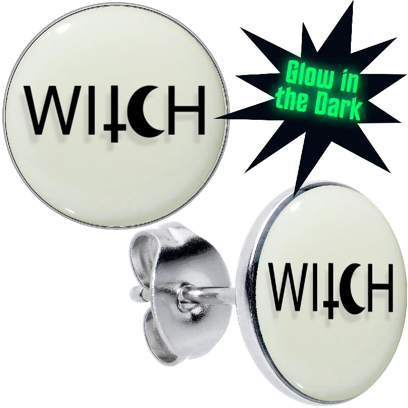 Women's Earrings – Elegant Designs for Every Personality--Mystical Witch Glow in the Dark Stud Earrings