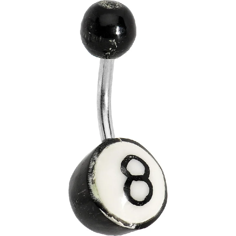 Designer Belly Rings for Unique Looks -Eight Ball Belly Ring