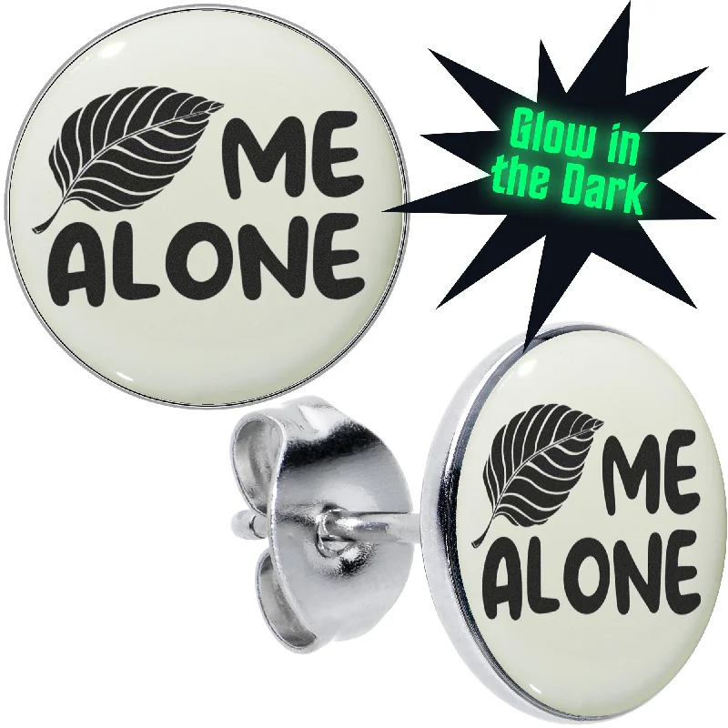 Women's Earrings – Elegant Designs for Every Personality--Leaf Me Alone Glow in the Dark Stud Earrings