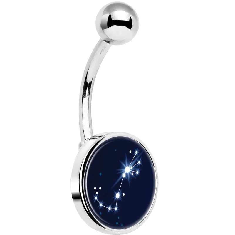 Belly Rings with Glamorous Shine for Bold Look -Zodiac Constellation Scorpio Belly Ring