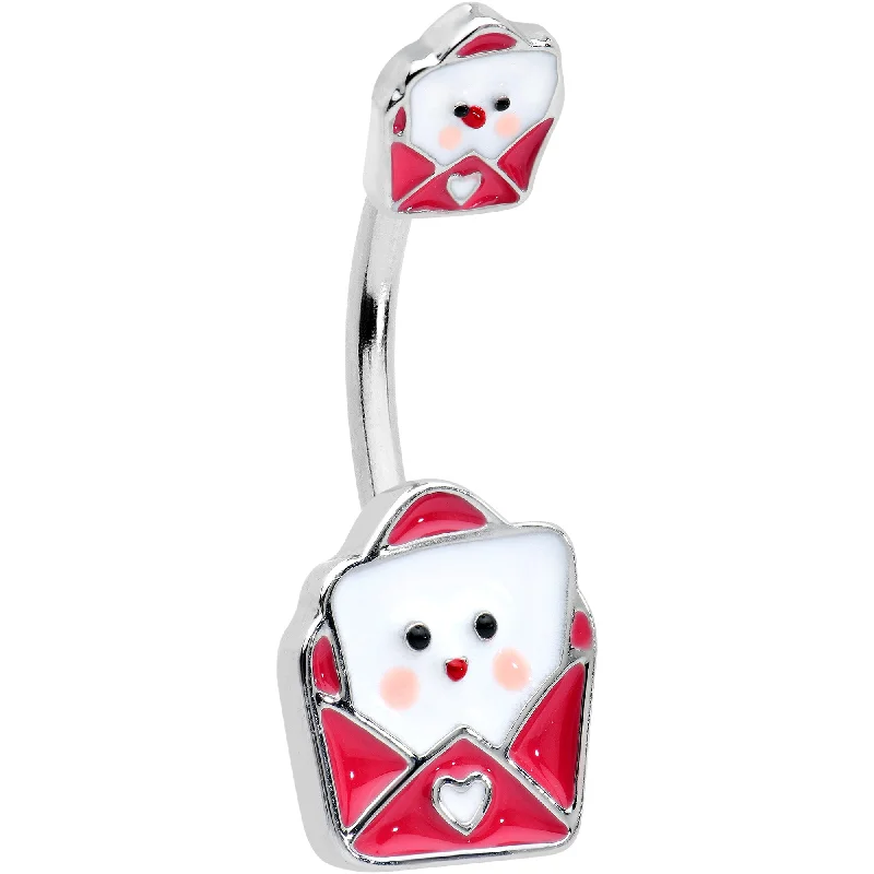 Trendy Belly Rings for Chic Women -Sweet Love Letter Valentines Day Double Mount Belly Ring