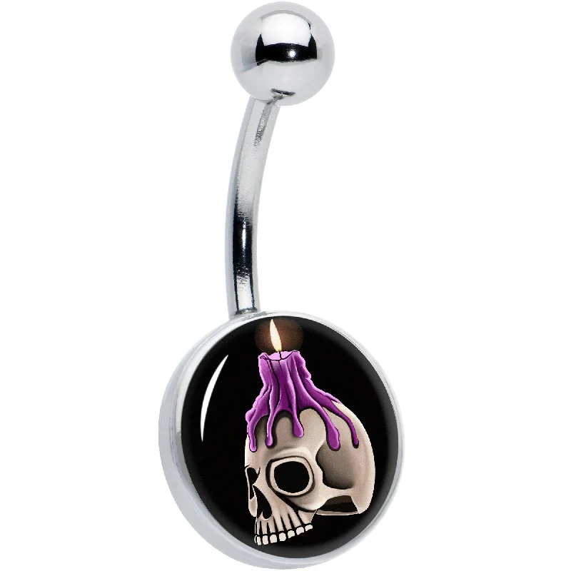 Comfortable Belly Rings with Elegant Touch -Burning Skull Candle Belly Ring