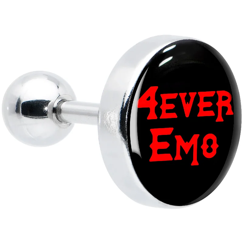 Women's Earrings – Elegant Designs for Every Personality--16 Gauge 1/4 Black Red 4 Ever Emo Tragus Cartilage Earring
