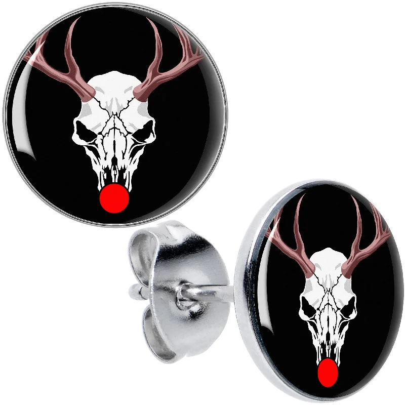 Women's Earrings – Elegant Designs for Every Personality--Holiday Dead Nosed Reindeer Stud Earrings