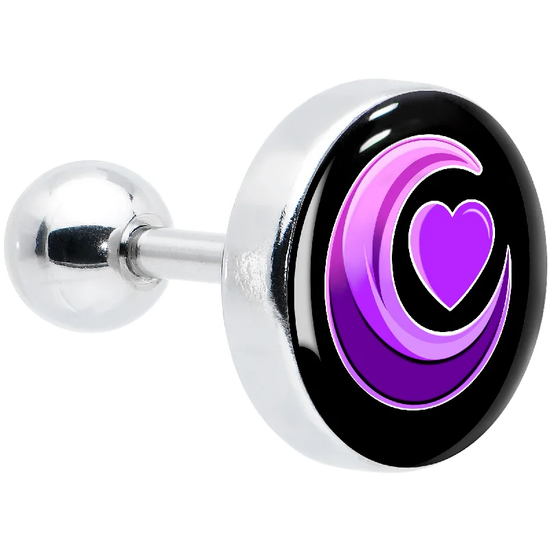 Women's Earrings – Elegant Designs for Every Personality--16 Gauge 1/4 Crescent Moon Heart Tragus Cartilage Earring