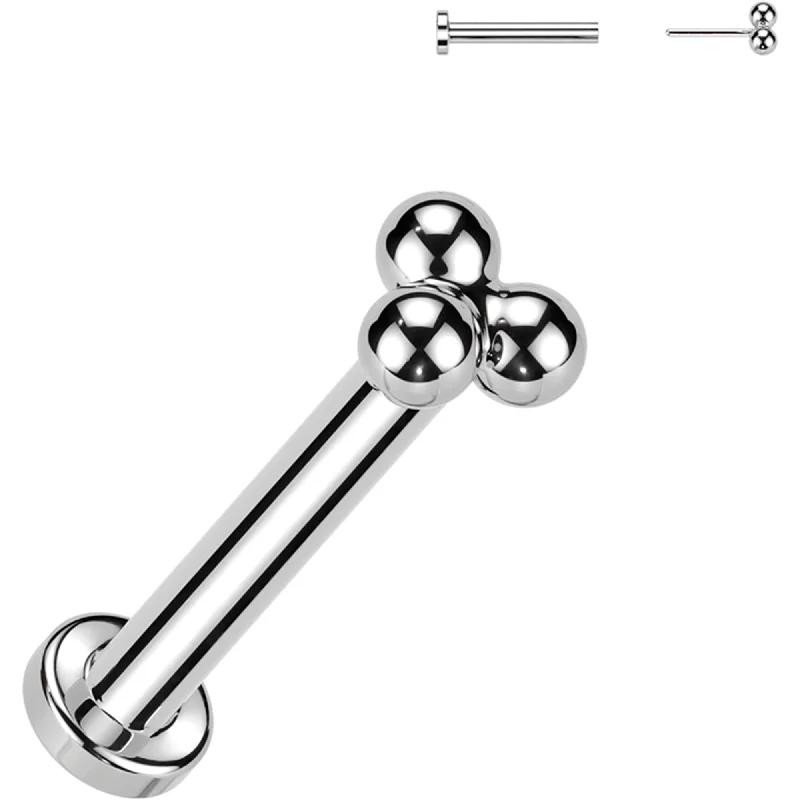 Women's Earrings – Elegant Designs for Every Personality--20 Gauge 5/16 Trinity Ball Medical Grade Titanium Flat Back Earring