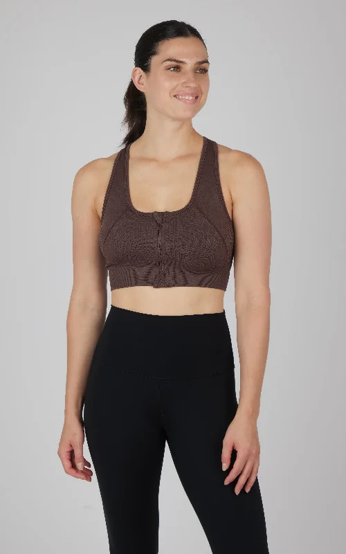 Yoga Bars for Clean Nutrition -2 Pack Seamless Cody Multi Textured Zip Bra