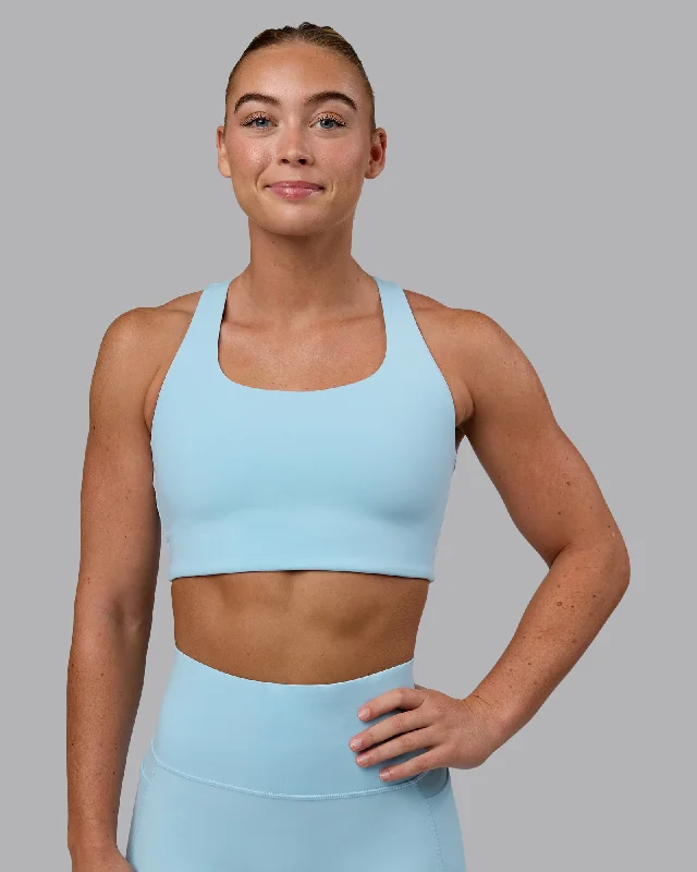 Yoga Bar with Rosehip -Ace Long Line Bra - Glacial Blue
