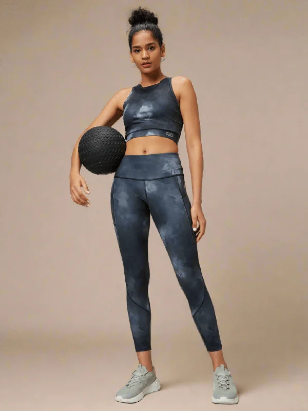 Yoga Bars for On-the-Go Energy -Acid Wash Cross Back Crop Top & Aura Leggings
