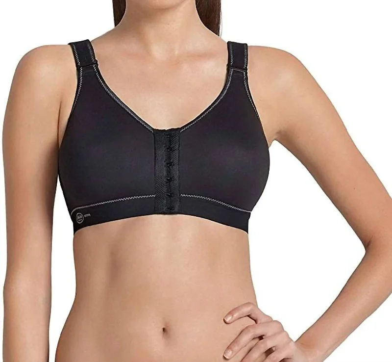Yoga Bar with MCTs -Active Front Close Sports Bra In Black