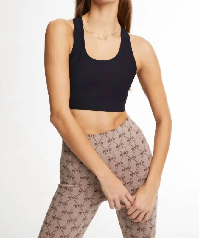 Yoga Bar with Apple and Cinnamon -All Access Rib Front Row Bra In Black