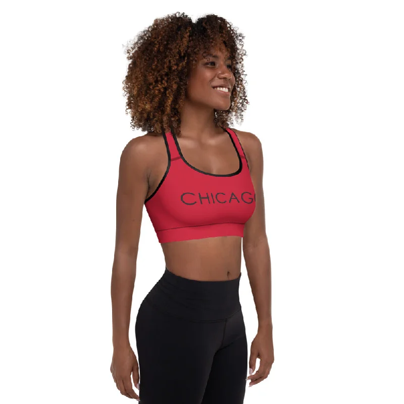 Yoga Bar with Ginger and Cinnamon -All-Over Print Padded Sports Bra (Red with Black and Red S&S Chicago) Yoga Bar with Ginger and Cinnamon -All-Over Print Padded Sports Bra (Red with Black and Red S&S Chicago)