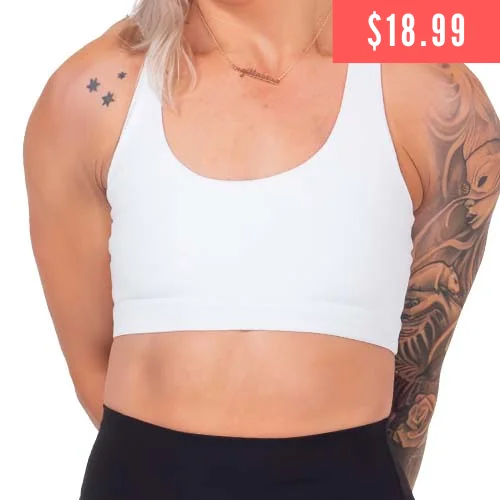 Yoga Bar for Quick, Nutrient-Rich Snack -Butterfly Back Bra | All White