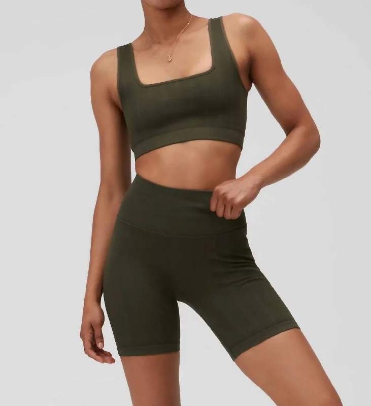 Yoga Bar with Strawberries -Amara Wide Rib Bra In Leaf
