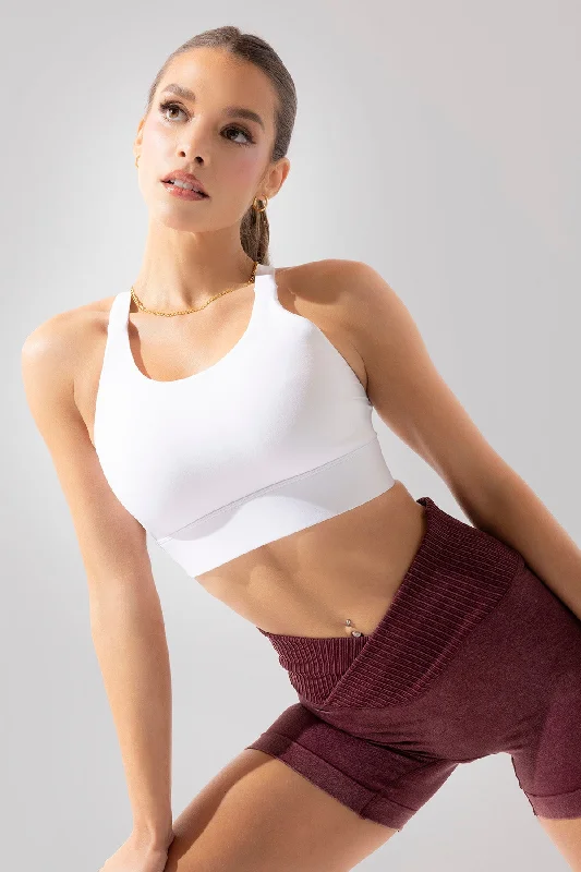 Yoga Bar for Lean Muscle -Ambition Bra - Pure White