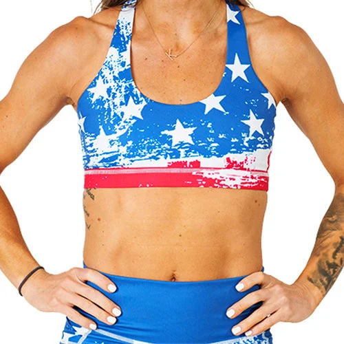 Yoga Bars for Yoga and Pilates -Butterfly Back Bra | American Flag