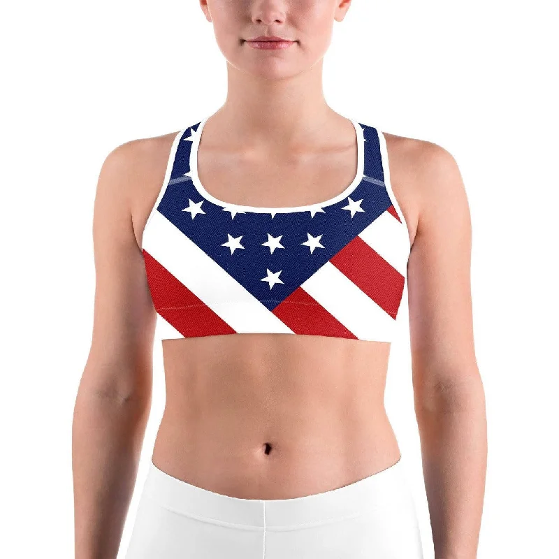 Yoga Bar for Optimal Recovery -American Flag Sports Bra