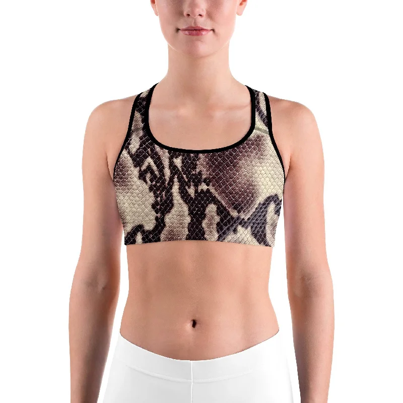 Yoga Bar with Macadamia Nuts and Chocolate -Anaconda Snake Skin Sports Bra