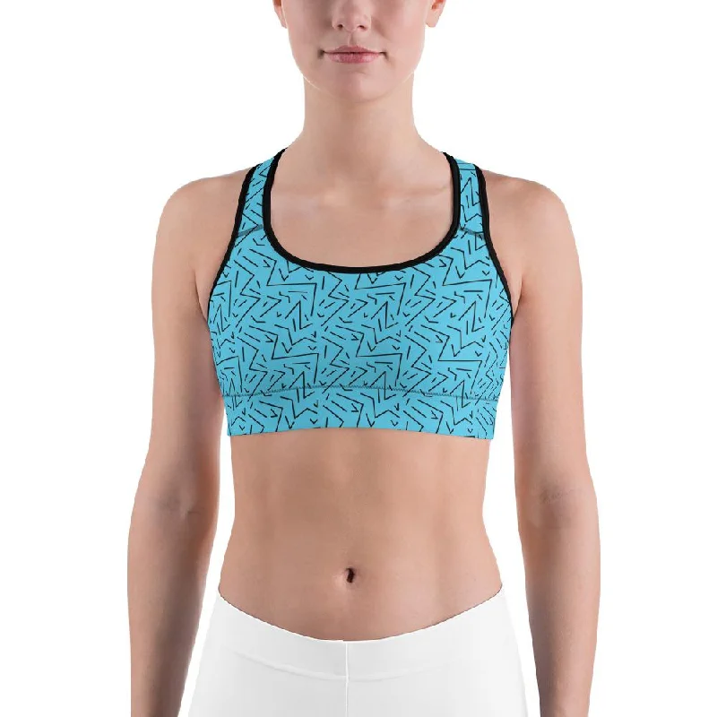 Yoga Bar with Cranberries -Aqua Black Line Sports Bra