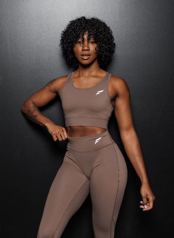 Yoga Bar for Lower Glycemic Response -ASCEND ARC MESH BRA - EARTH