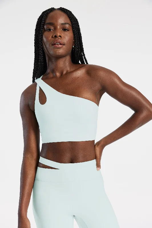 Yoga Bar for Quick Protein Boost -Aria One Shoulder Bra - Ice Melt