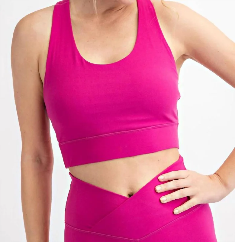Yoga Bar for Boosting Stamina -Athleisure Sports Bra In Hot Pink
