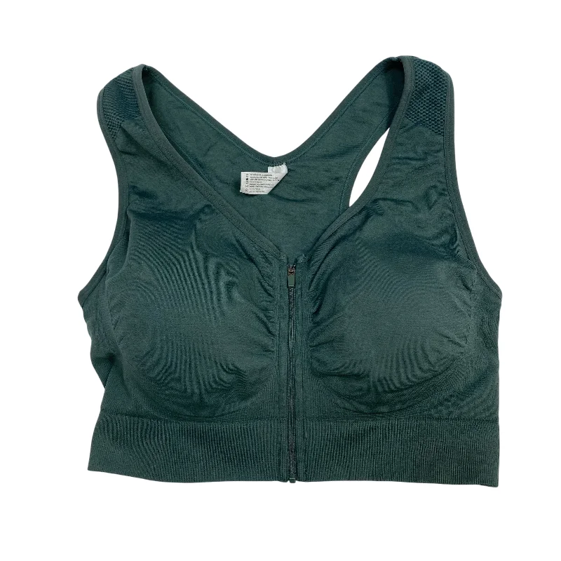 Yoga Bar with Hemp Protein -Athletic Bra By 90 Degrees By Reflex In Green, Size: 2x