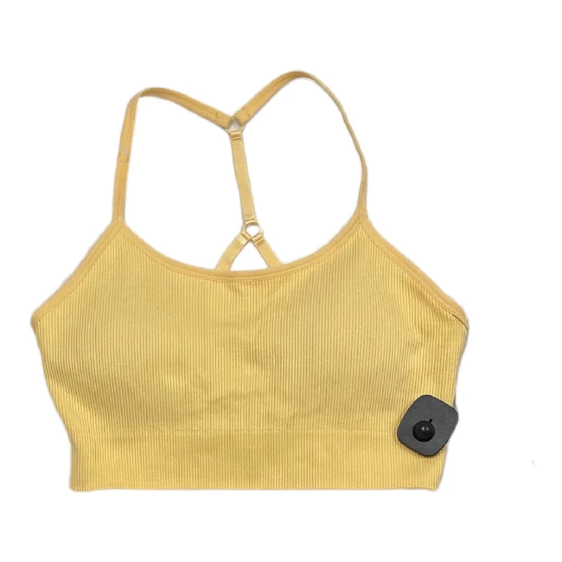 Yoga Bar with Cranberry and Almond -Athletic Bra By 90 Degrees By Reflex In Yellow, Size: L