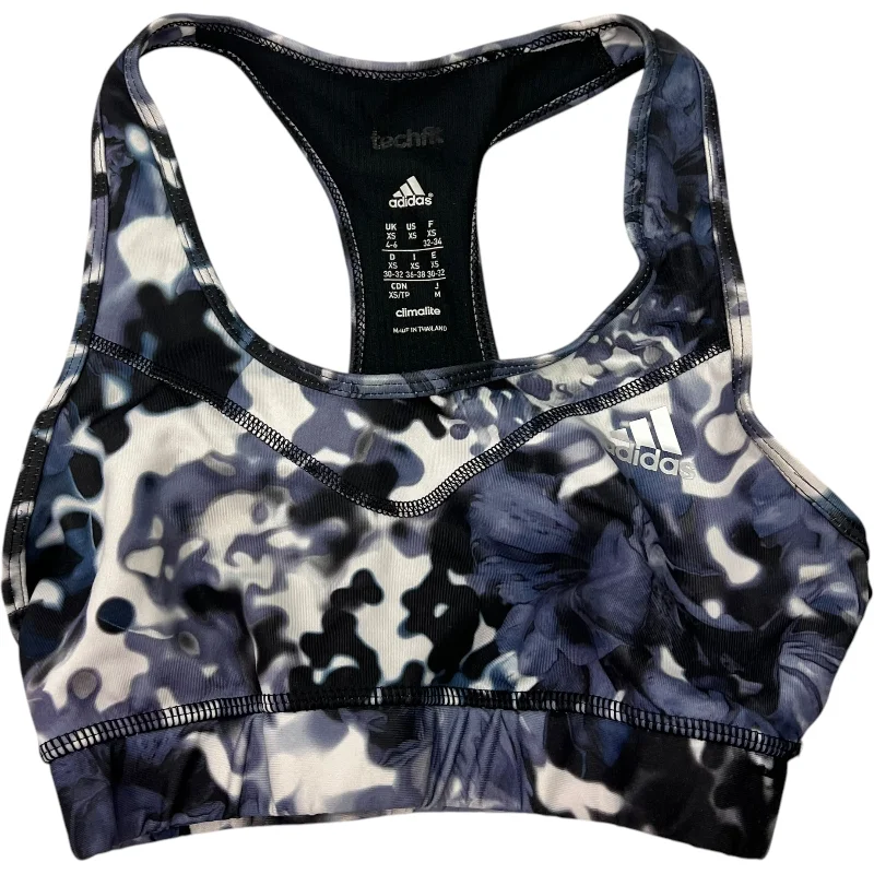 Yoga Bar for Energizing Post-Yoga -Athletic Bra By Adidas In Blue & White, Size: Xs