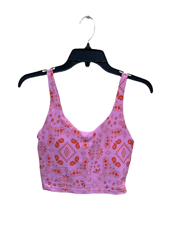 Yoga Bar with Raw Agave -Athletic Bra By Aerie In Orange & Pink, Size: M